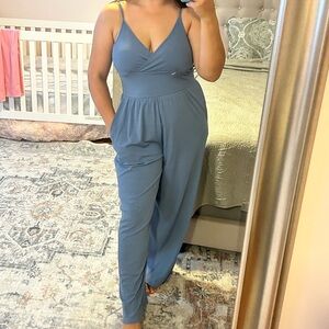 Chic Slate Blue Maxi Jumpsuit